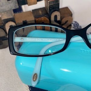👓Discontinued TIFFANY & CO. TF2035 8055 50 16 135 Black/Tiffany Blue Gla…